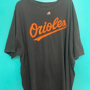 Unisex - Black Baltimore Orioles Size 2XL Majestic Cotton short sleeve shirt